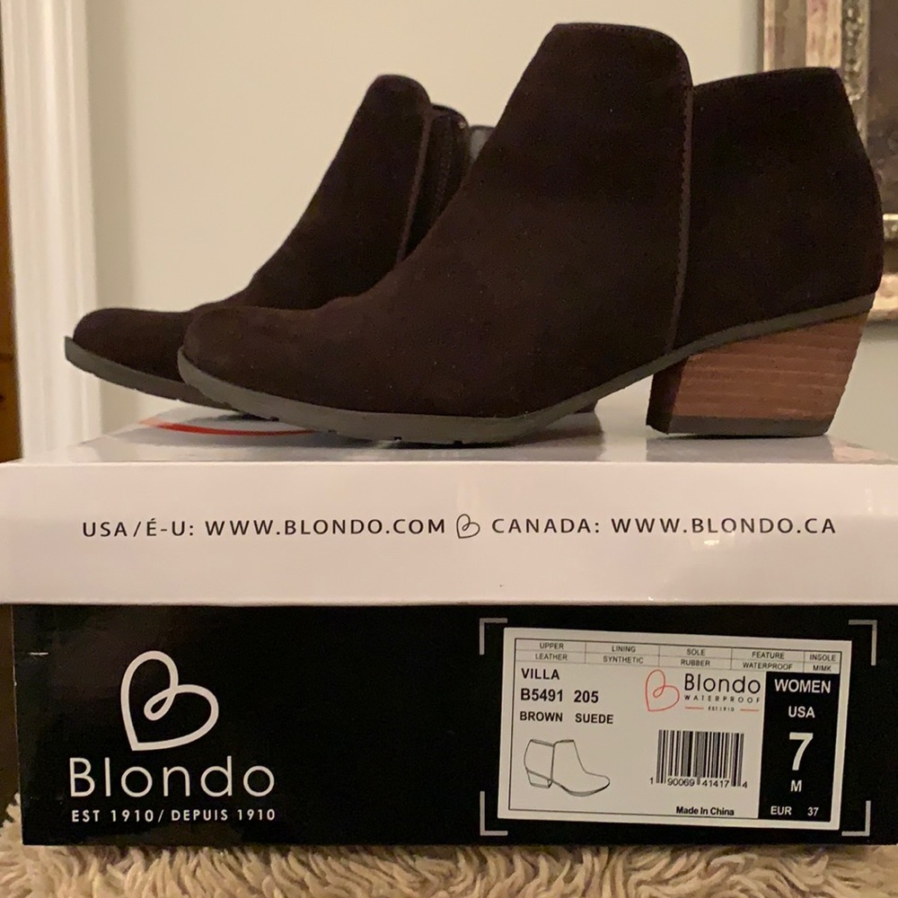 Blonde Waterproof Brown Suede villa Bootie